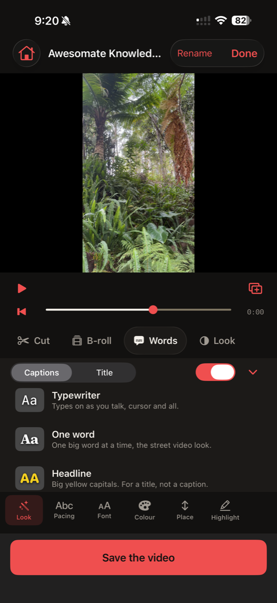 The words, your way